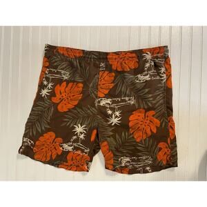 Faded Glory Swim Trunks Mens Size M (32/34) Color BROWN Lined Drawstring Pockets